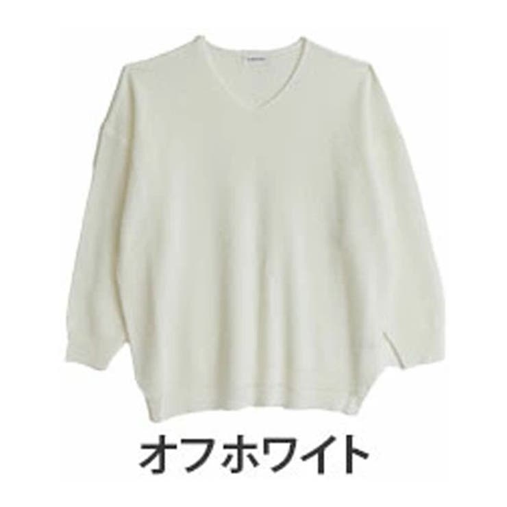 オフホワイト | 着ぶくれ回避の美人編地 華やぎ美人なラメニット チュニック | A Happy Marilyn
