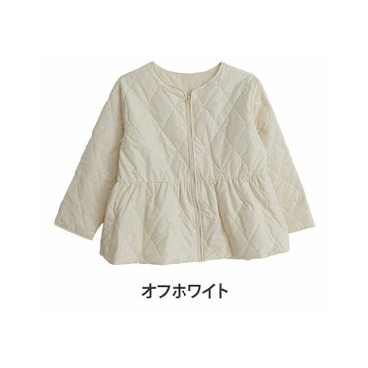 パール使い ダイヤキルト ペプラムコート