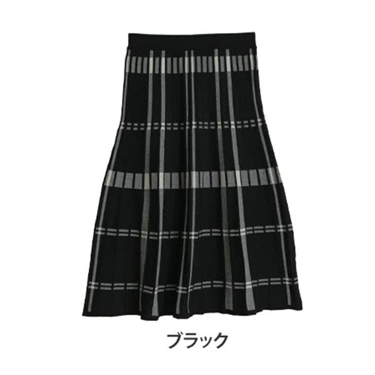 大人気アイテム Rin マルチチェック柄 ニットスカート[品番：AH000023395]｜A スカート