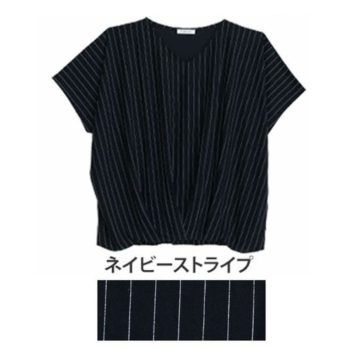 ネイビーストライプ(タグネイビー) | 梨地 裾タック プルオーバー | A Happy Marilyn