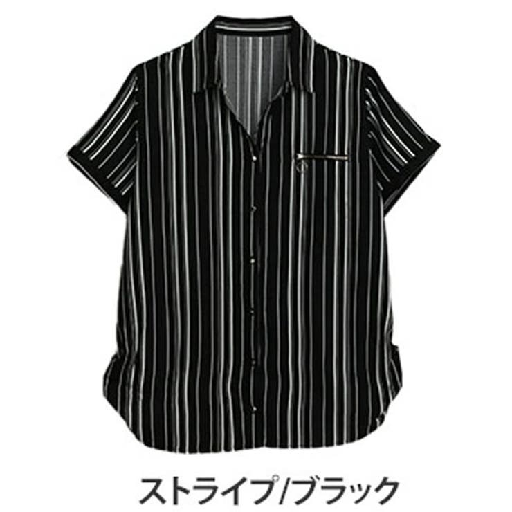 ストライプ/ブラック | 選べる！ フレンチスリーブ ジップデザイン | A Happy Marilyn