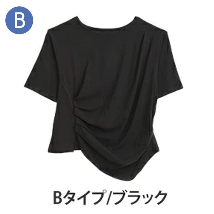 ブラック | ドレープで作る上品スタイル 2デザイン トップス | A Happy Marilyn