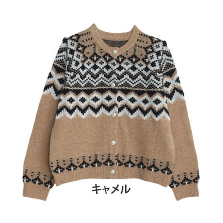 キャメル | ノルディック ジャガード ニット | A Happy Marilyn