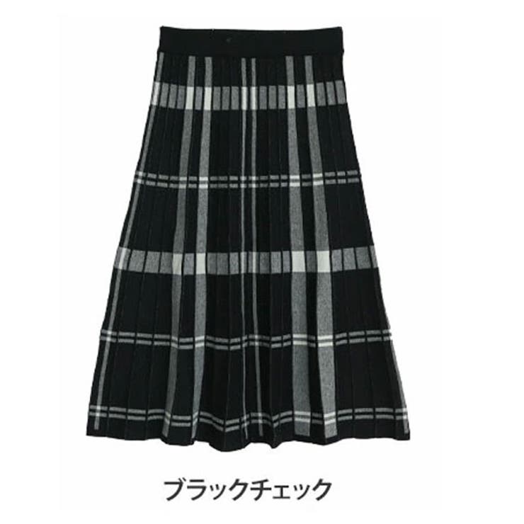 ブラックチェック | 美人に細魅せシルエット！ チェック柄 ニット | A Happy Marilyn