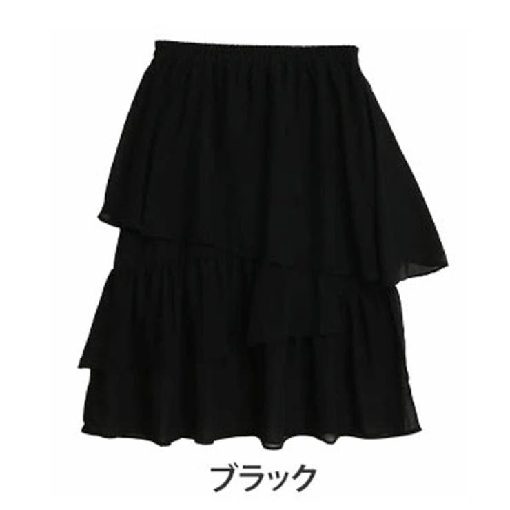 ブラック | ランダムティアード シフォン フレア | A Happy Marilyn