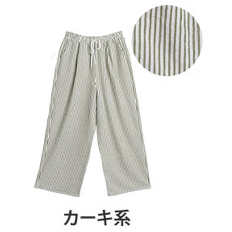 カーキ系 | 涼！さらり快適 選べる2丈 サッカーストライプ | A Happy Marilyn