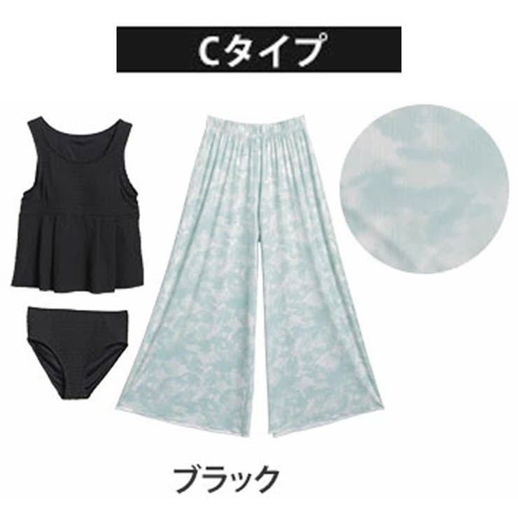 Cタイプ/ブラック(タグ黒) | 大きいサイズ 3デザインから選べる 水着set | A Happy Marilyn