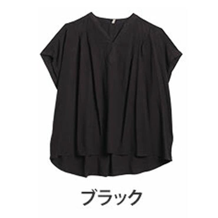 ブラック(タグ黒) | セットアップ対応 ひんやりリラックス キャップスリーブブラウス | A Happy Marilyn