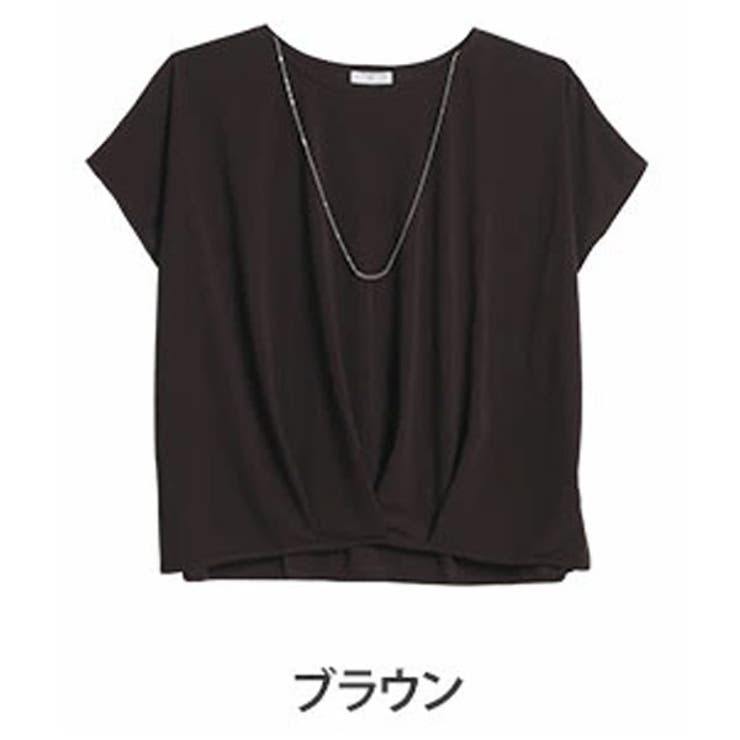 ブラウン(タグ茶) | アクセサリー付き 裾タック ブラウス | A Happy Marilyn