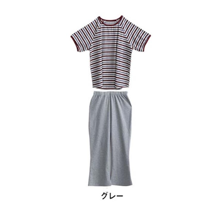 身長別に選べる2丈 ルームウェア ボーダートップス×パンツ[品番