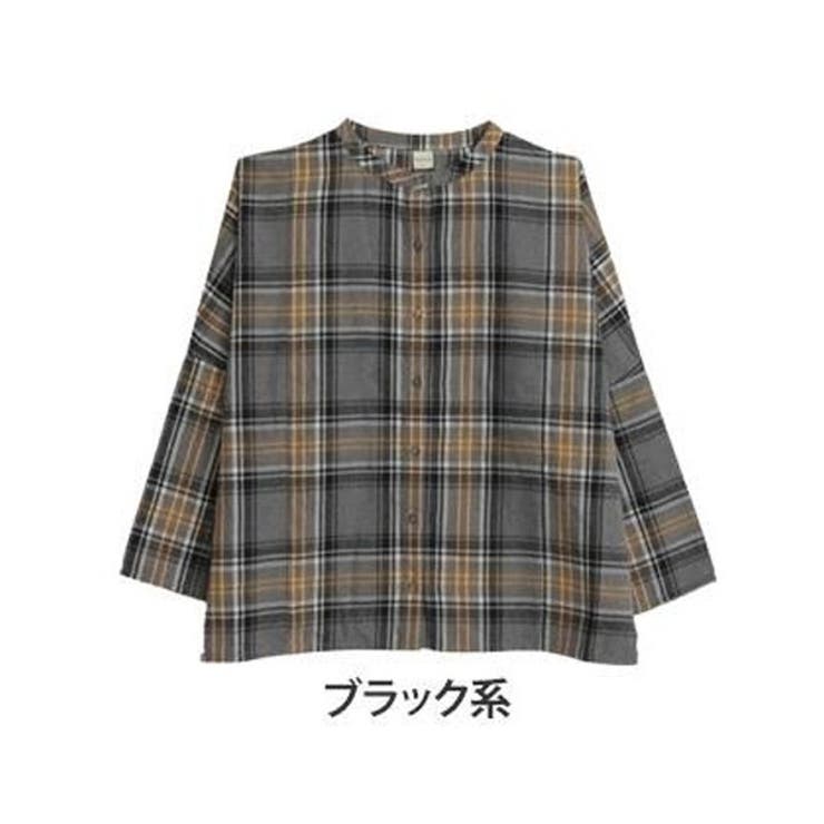 ブラック系 | PastelLeaf バンドカラー ドルマンブラウス | A Happy Marilyn