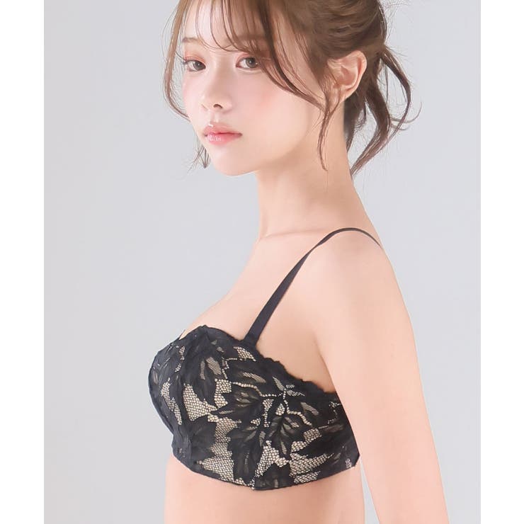 ストラップレス ハーフカップ レース 超盛ブラ(R) 単品ブラジャー[品番