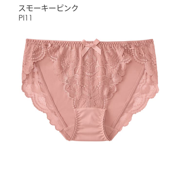PI11-スモーキーピンク | フルバックショーツ カシュクールレース プレーンショーツ | aimerfeel