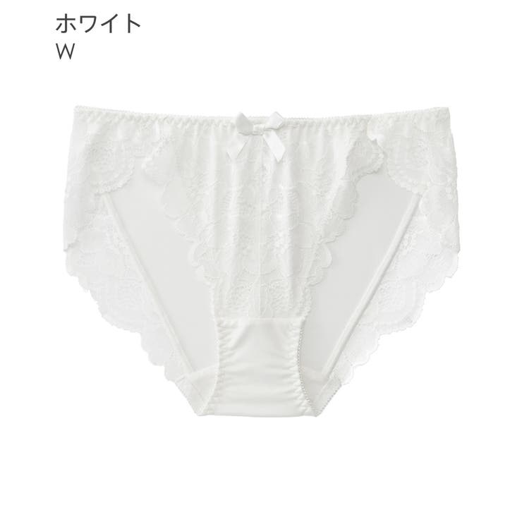 W-ホワイト | フルバックショーツ カシュクールレース プレーンショーツ | aimerfeel