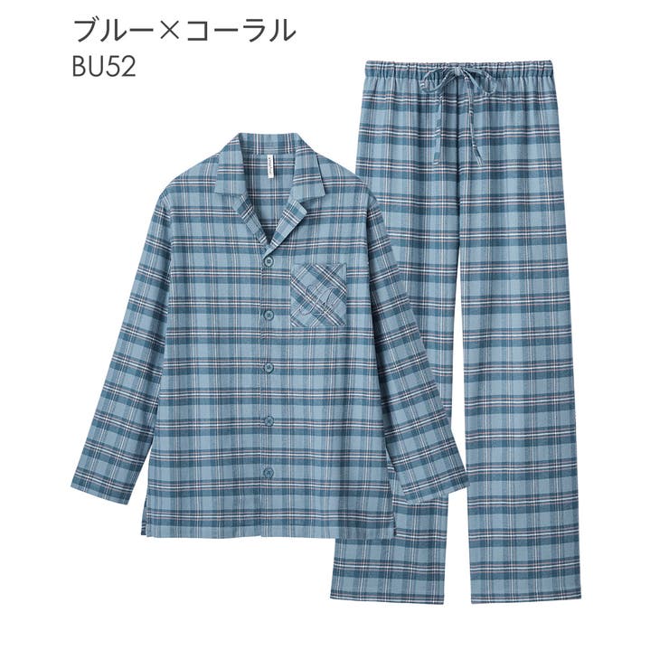 綿100% ネルシャツ パジャマ 長袖 上下セット (男女兼用サイズ) | aimerfeel | 詳細画像25 