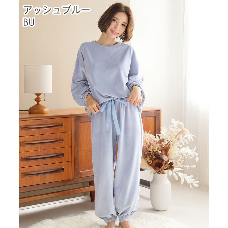 ▽ストレッチ ソフトボア 長袖 上下セット[品番：SK000004167