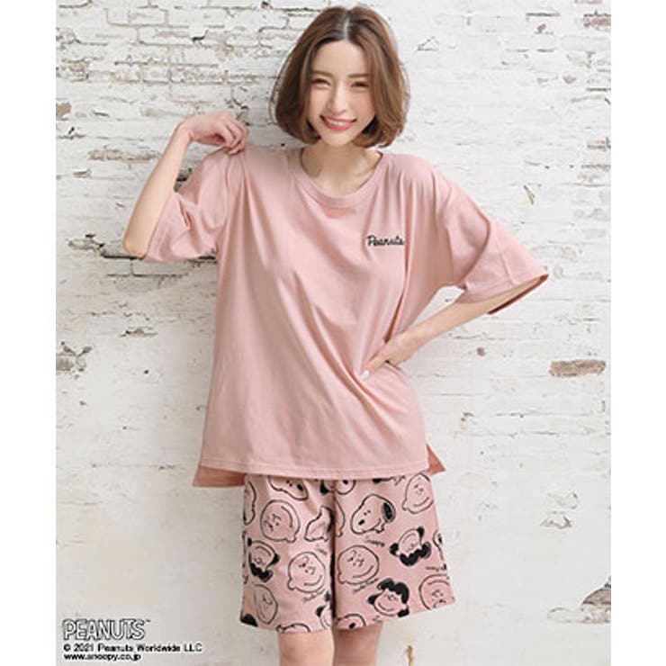 Peanuts スヌーピー バックプリント Tシャツ 上下セット 品番 Sk Aimerfeel エメフィール のレディースファッション通販 Shoplist ショップリスト