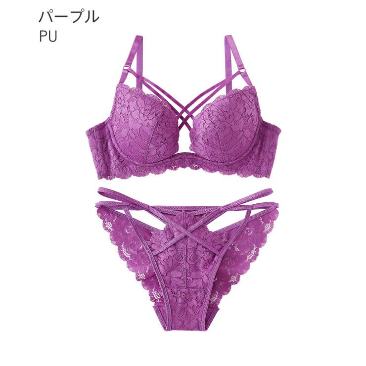 デコルテクロス ブラジャー&ショーツ[品番：SK000010156