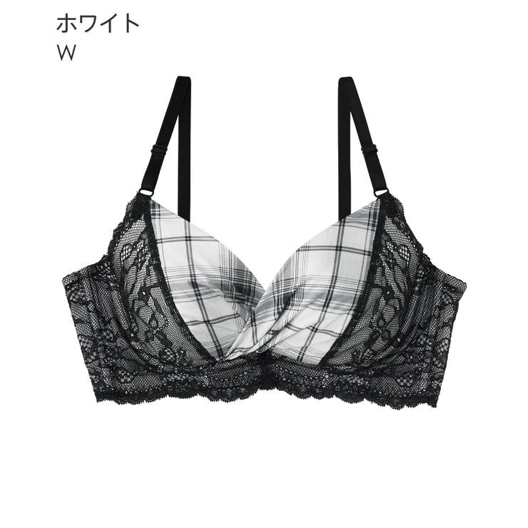 チェックサテン カシュクールレース脇高ブラ(R) 単品ブラジャー | aimerfeel | 詳細画像19 
