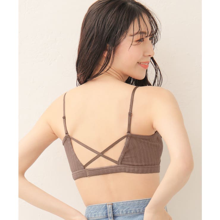 MO-モカ | ▼バッククロスリブ ブラレット 単品ブラジャー | aimerfeel
