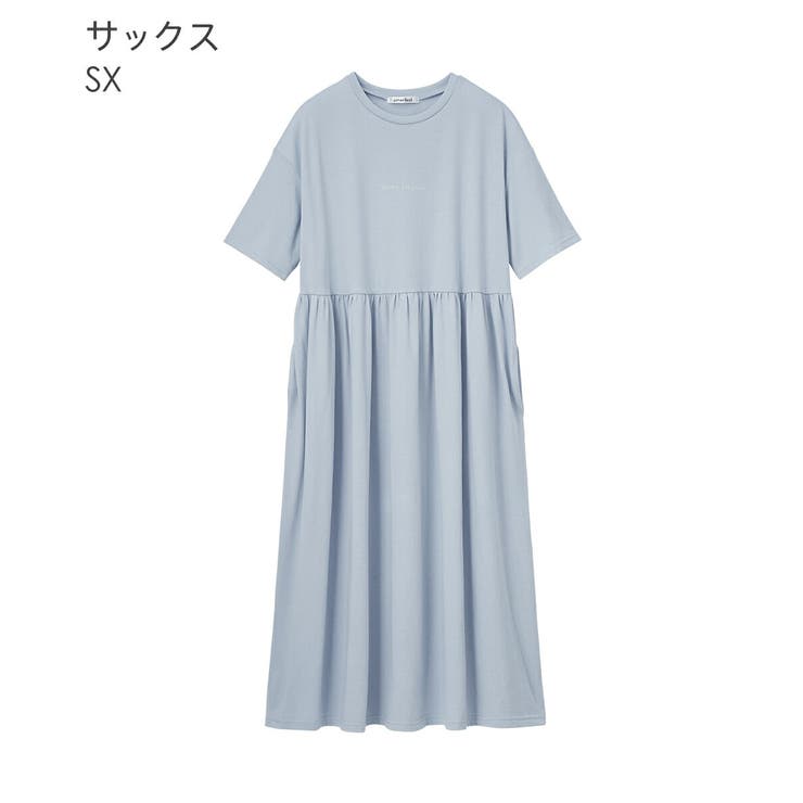 ▼シンプルロゴ 半袖 綿混 ワンピース | aimerfeel | 詳細画像15 