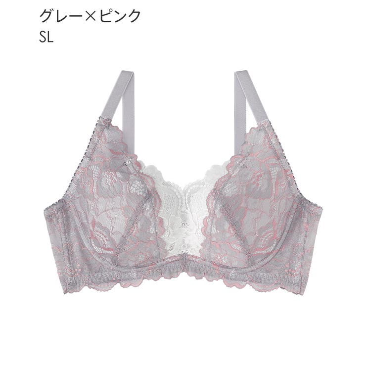 バイカラー カシュクールレース脇高ブラ(R) 単品ブラジャー (FGHカップ