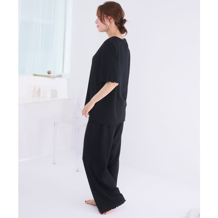 【WEB限定】サマーワッフル 腹巻付き 半袖 綿混 上下セット | aimerfeel | 詳細画像10 