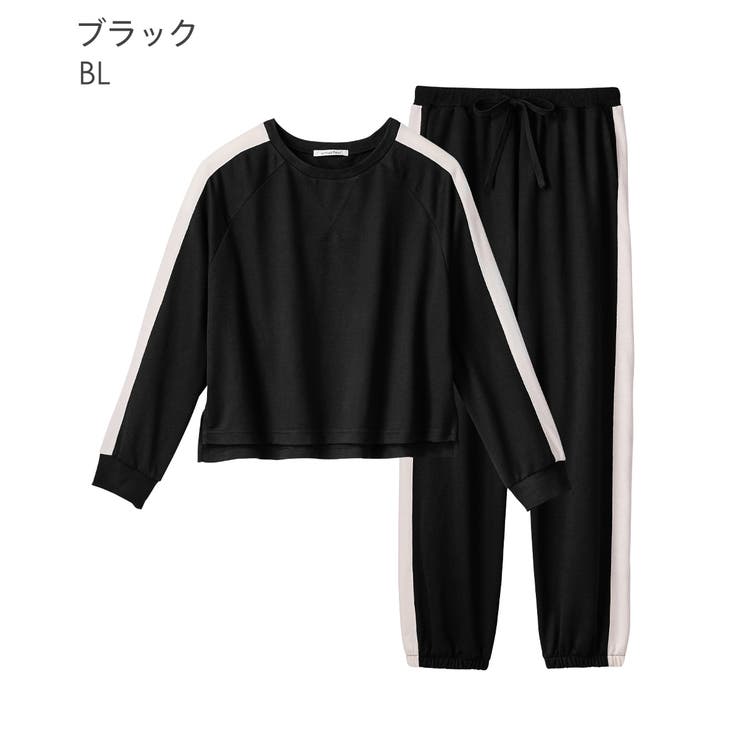 ▽ライン スウェット 長袖 上下セット 夏[品番：SK000009712