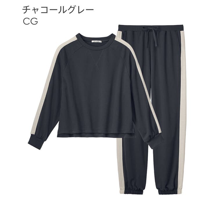 ▽ライン スウェット 長袖 上下セット[品番：SK000009712