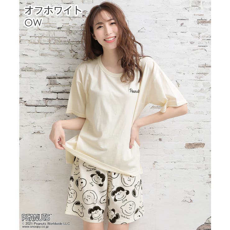 Peanuts スヌーピー バックプリント Tシャツ 上下セット 品番 Sk Aimerfeel エメフィール のレディースファッション通販 Shoplist ショップリスト