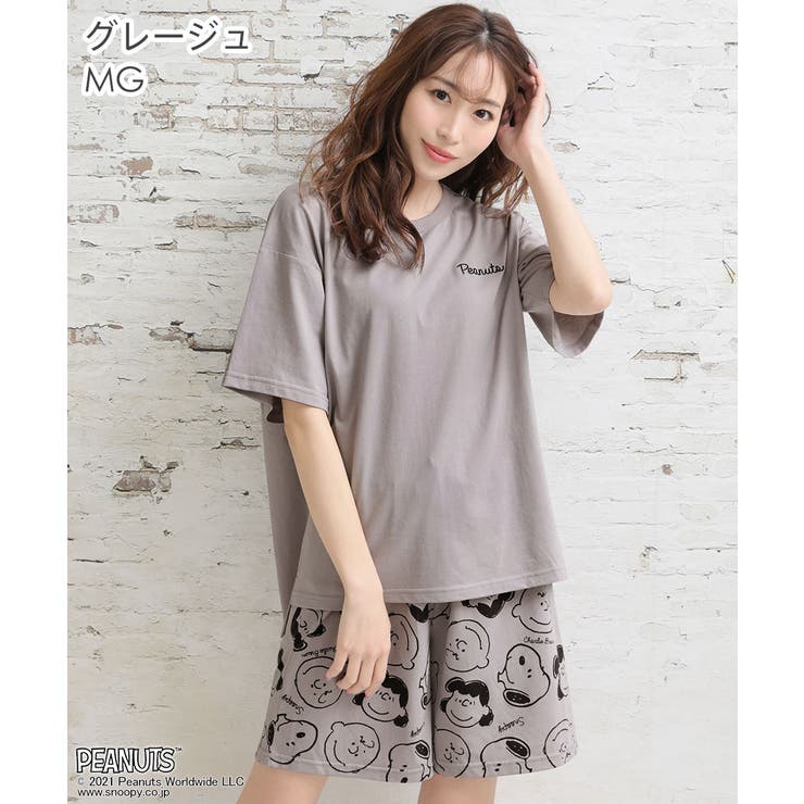 Peanuts スヌーピー バックプリント Tシャツ 上下セット 品番 Sk Aimerfeel エメフィール のレディースファッション通販 Shoplist ショップリスト