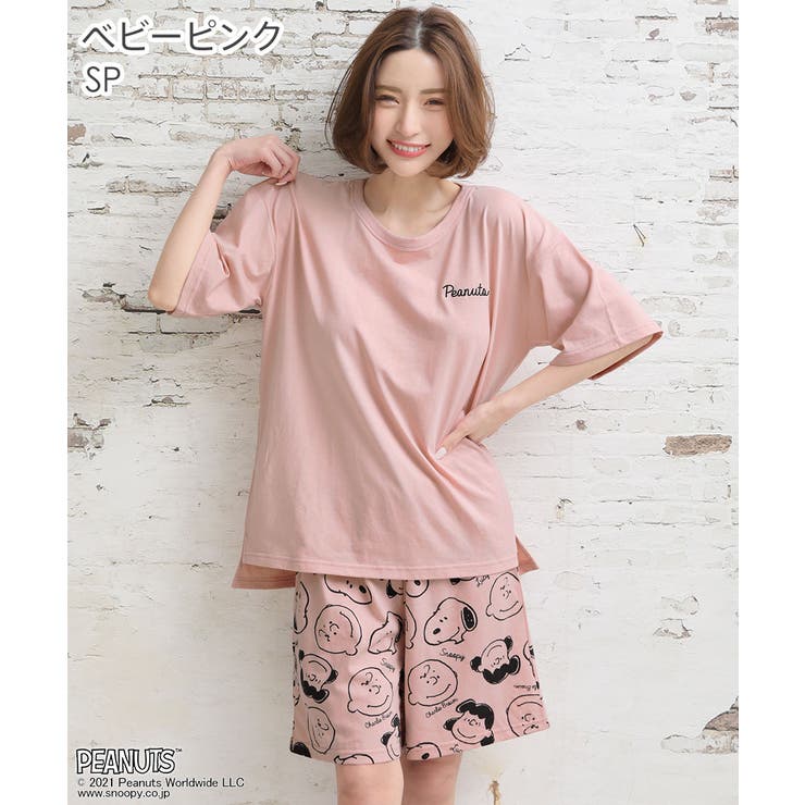 Peanuts スヌーピー バックプリント Tシャツ 上下セット 品番 Sk Aimerfeel エメフィール のレディースファッション通販 Shoplist ショップリスト