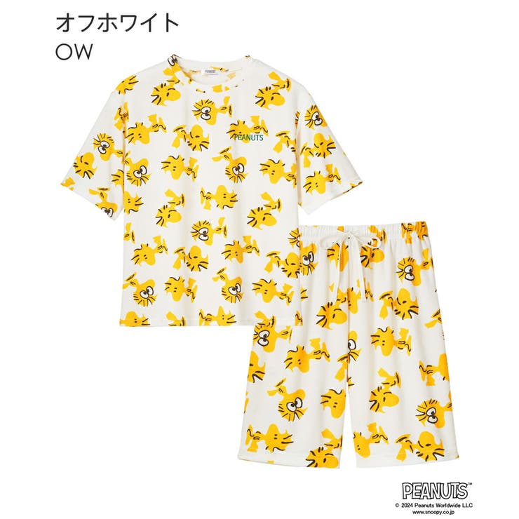 PEANUTS スヌーピー パイル 半袖 上下セット (男女兼用サイズ PEANUTS スヌーピー パイル 半袖 上下セット (男女兼用サイズ
