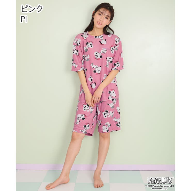 PEANUTS スヌーピー パイル 半袖 上下セット (男女兼用サイズ)[品番：SK000010177]｜aimerfeel（エメフィール ）のレディースファッション通販｜SHOPLIST（ショップリスト）