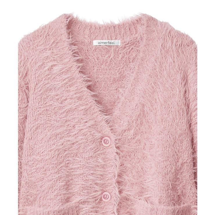 リボン柄キャミソール シャギーニットカーディガン付き 長袖 3点セット | aimerfeel | 詳細画像15 