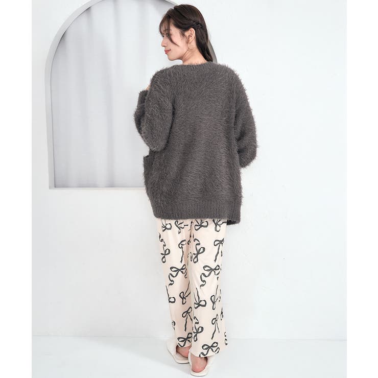 リボン柄キャミソール シャギーニットカーディガン付き 長袖 3点セット | aimerfeel | 詳細画像11 