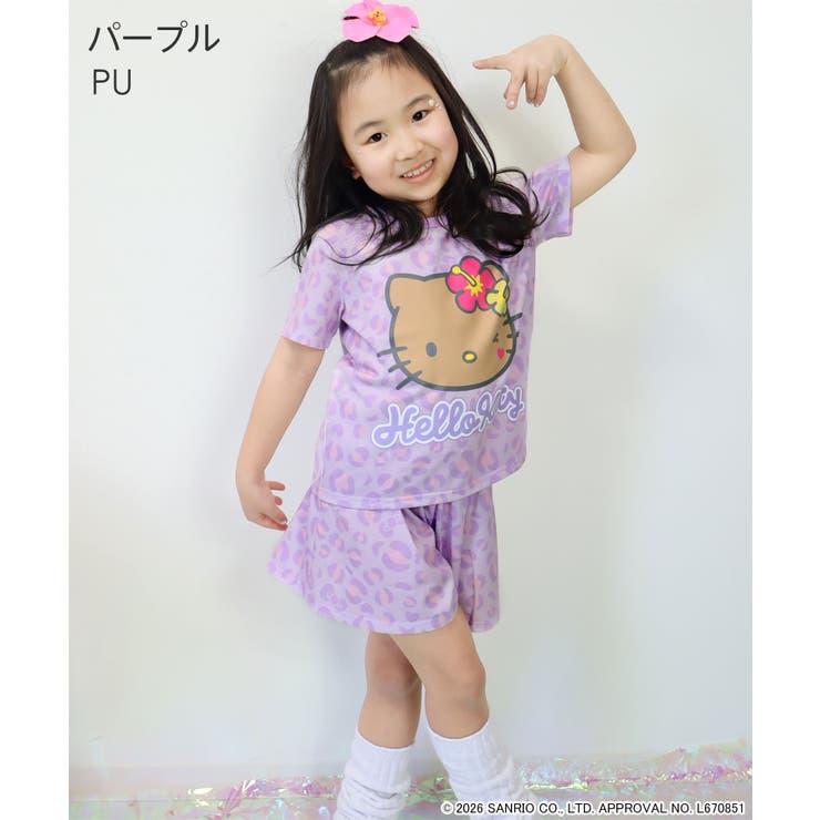 PU-パープル | ハローキティ サマー 半袖 キッズ 上下セット | aimerfeel