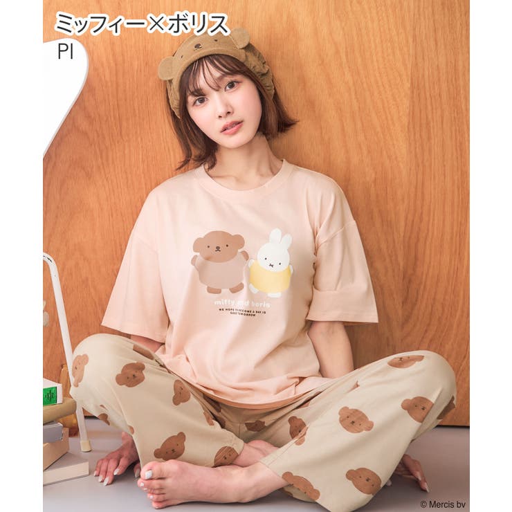 PI-ミッフィー×ボリス | Dick Bruna 綿混 半袖 ヘアバンド付き 3点セット | aimerfeel