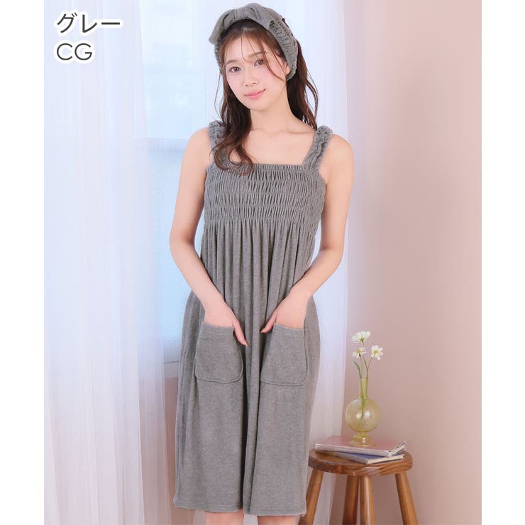 CG-グレー | ヘアバンド付き パイル ワンピース | aimerfeel