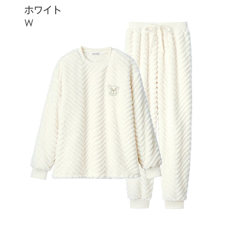 ▽ヘリンボーン ボア 長袖 上下セット (男女兼用サイズ)[品番