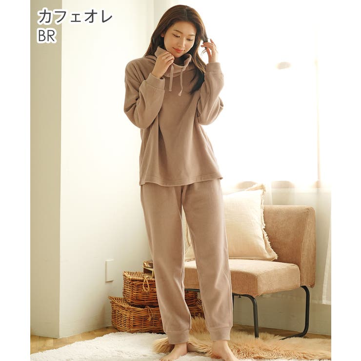 【新発売】 ▽首あったか 上下セット[品番：SK000010237 長袖 フリース 下着・アンダーウェア
