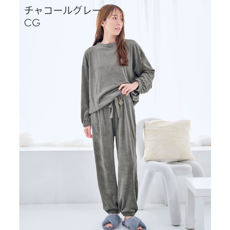 CG-チャコールグレー | ベーシック ストレッチ ソフトボア 長袖 上下セット | aimerfeel