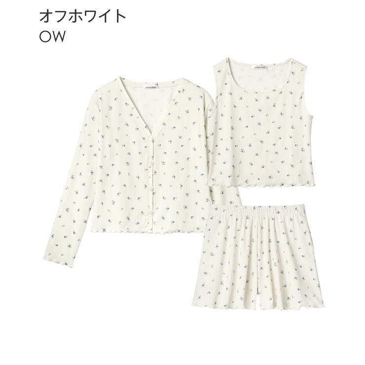 小花柄 カーディガン付き 長袖 3点セット | aimerfeel | 詳細画像15 