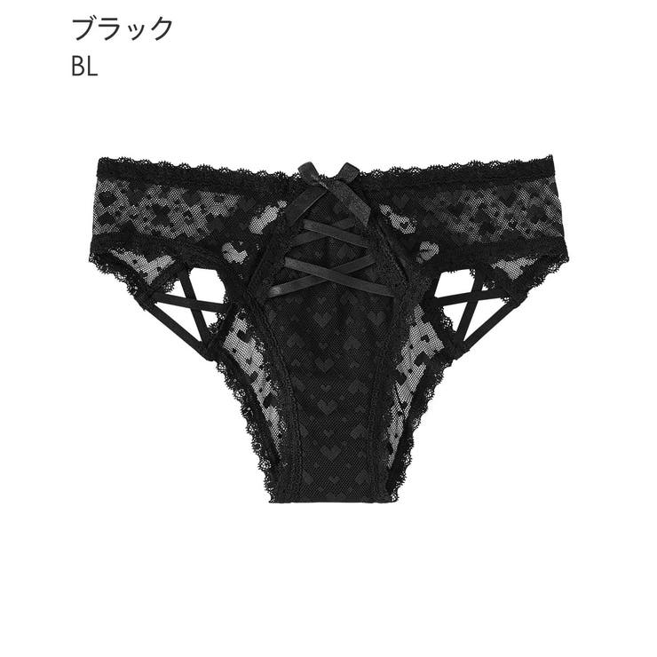 BL-ブラック | ハートチュール レースアップ ハーフバックショーツ | aimerfeel