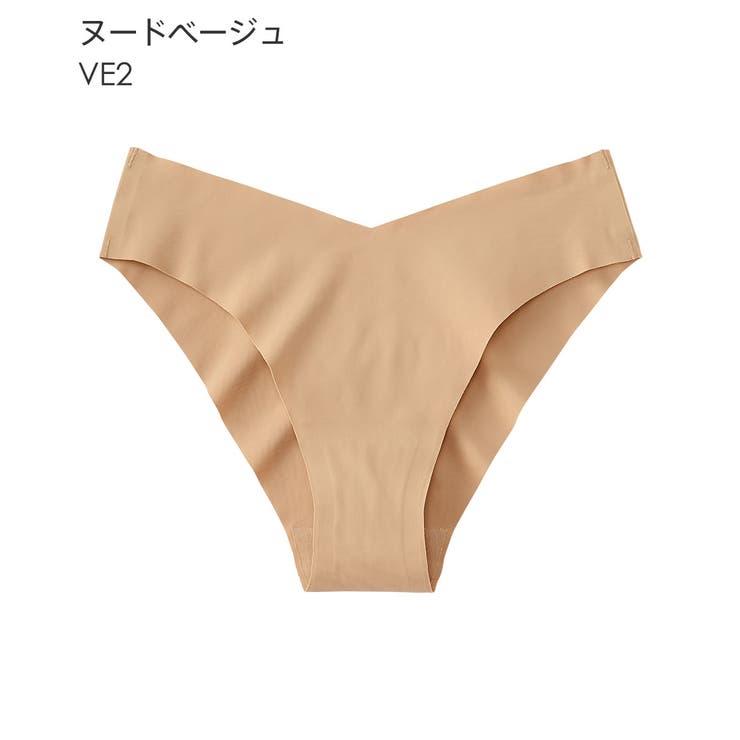 VE2-ヌードベージュ | シンプル シームレス ハーフバックショーツ | aimerfeel