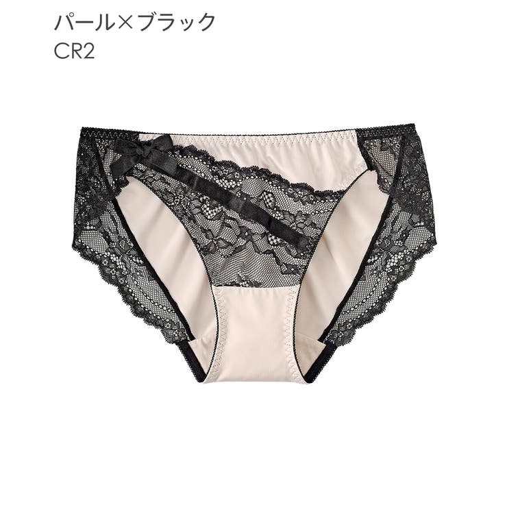 CR2-パール×ブラック | レース フルバックショーツ サテン | aimerfeel