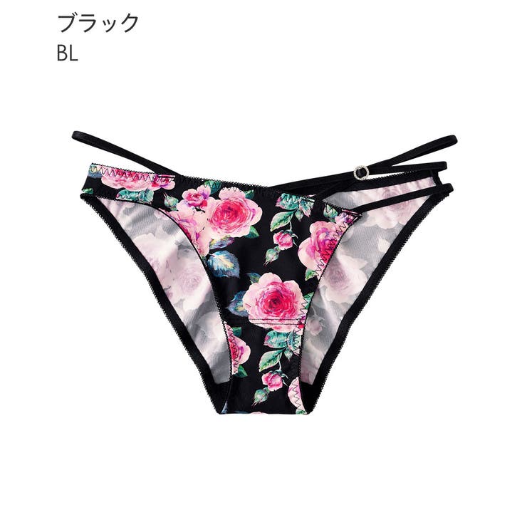 BL-ブラック | ローズ柄 ハーフバックショーツ | aimerfeel