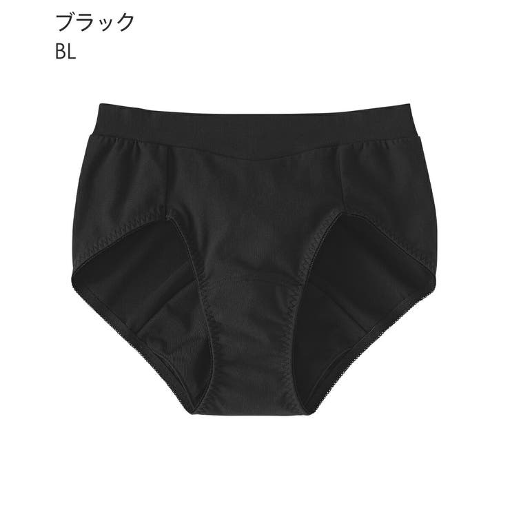 BL-ブラック | お腹をしめつけない 深ばき 綿混 サニタリーショーツ | aimerfeel