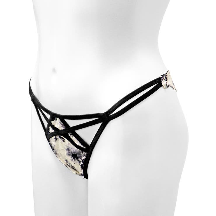 モノトーン フラワーレース Tバックショーツ | aimerfeel | 詳細画像4 