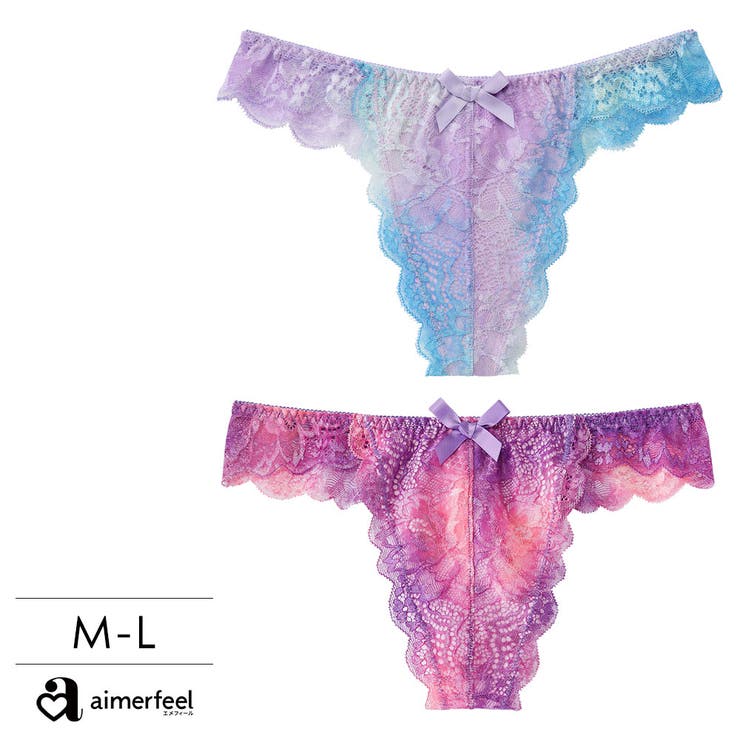 ★aimerfeel★サテンレース★Tバックソングショーツ★パンツ下着★パープル aimerfeel バックサテン リュバン ハーフバックショーツ【返品